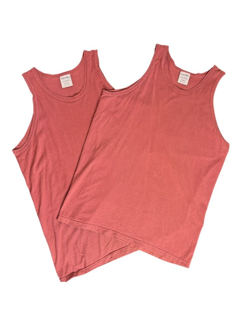 NEW Set of 2 Men's Comfort Wash Salmon-Colored Tank Tops, Size Medium